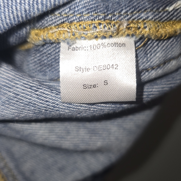 Elan Womens Ruffle Denim Jean Jacket Size S Acid Wash Y2k 90s - Picture 5 of 10